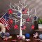 18 Pcs Memorial Day Star Felt Ornaments Patriotic 4th of July Hanging Stars 3.14 Inch White Red Blue Independence Day Tree Decorations for Memorial Veteran Day Party Decor(Stylish Style)